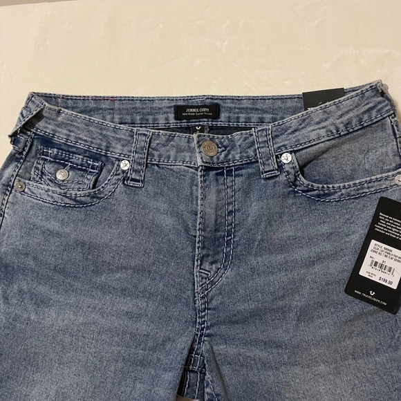 True Religion Jennie Curvy Big T MR Flap Mid Rise Super Skinny Jeans Sz 31 $199 - Picture 4 of 10